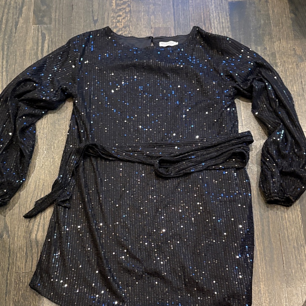 Elegant Black Sequin Mini Dress